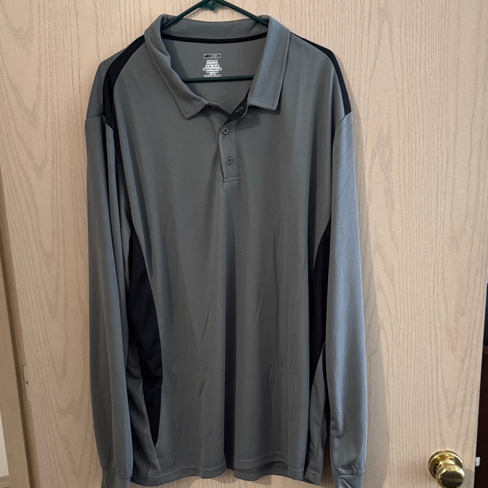 Nike Gray and Black Men's Polo Shirt